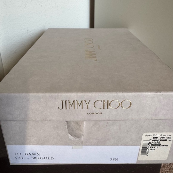 Jimmy Choo Dawn Platform Espadrille - Metallic Gold - Size 38.5 - NEW IN BOX - Picture 9 of 10